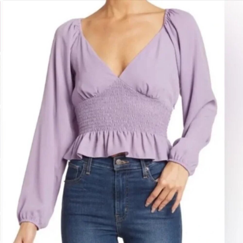 Wayf Smocked Waist Blouse size XS